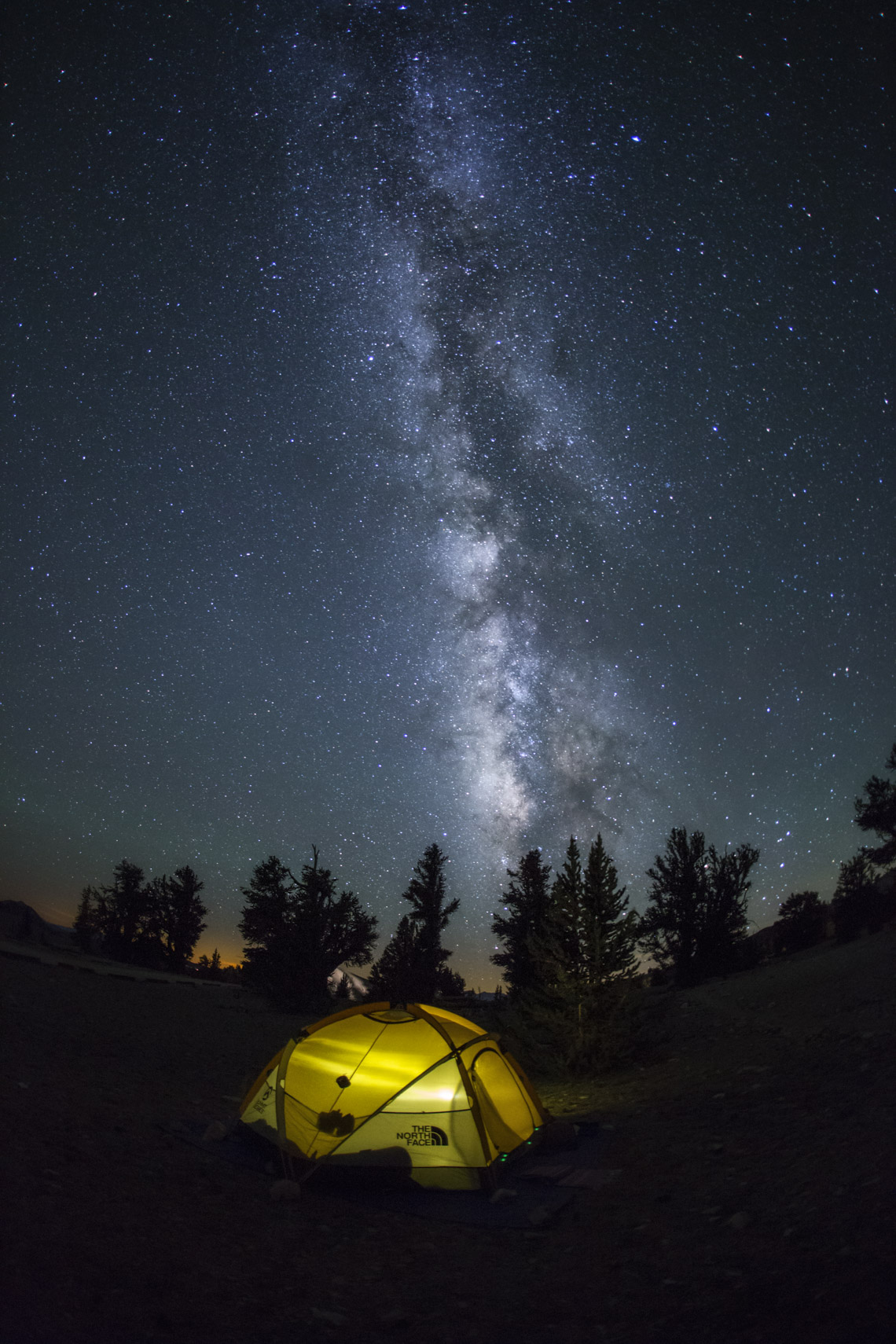Milk way over a tent
